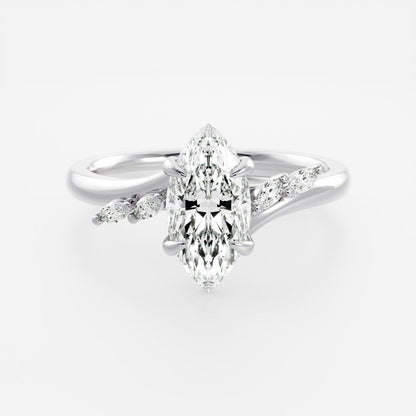 Marquise: Pave Lab Grown Diamond Engagement Ring
