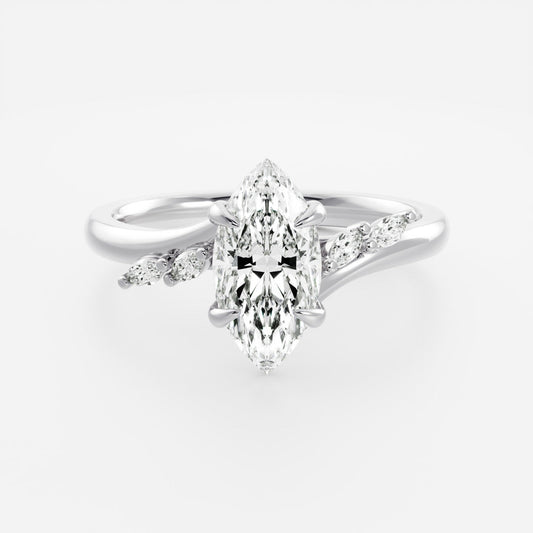 Marquise: Pave Lab Grown Diamond Engagement Ring