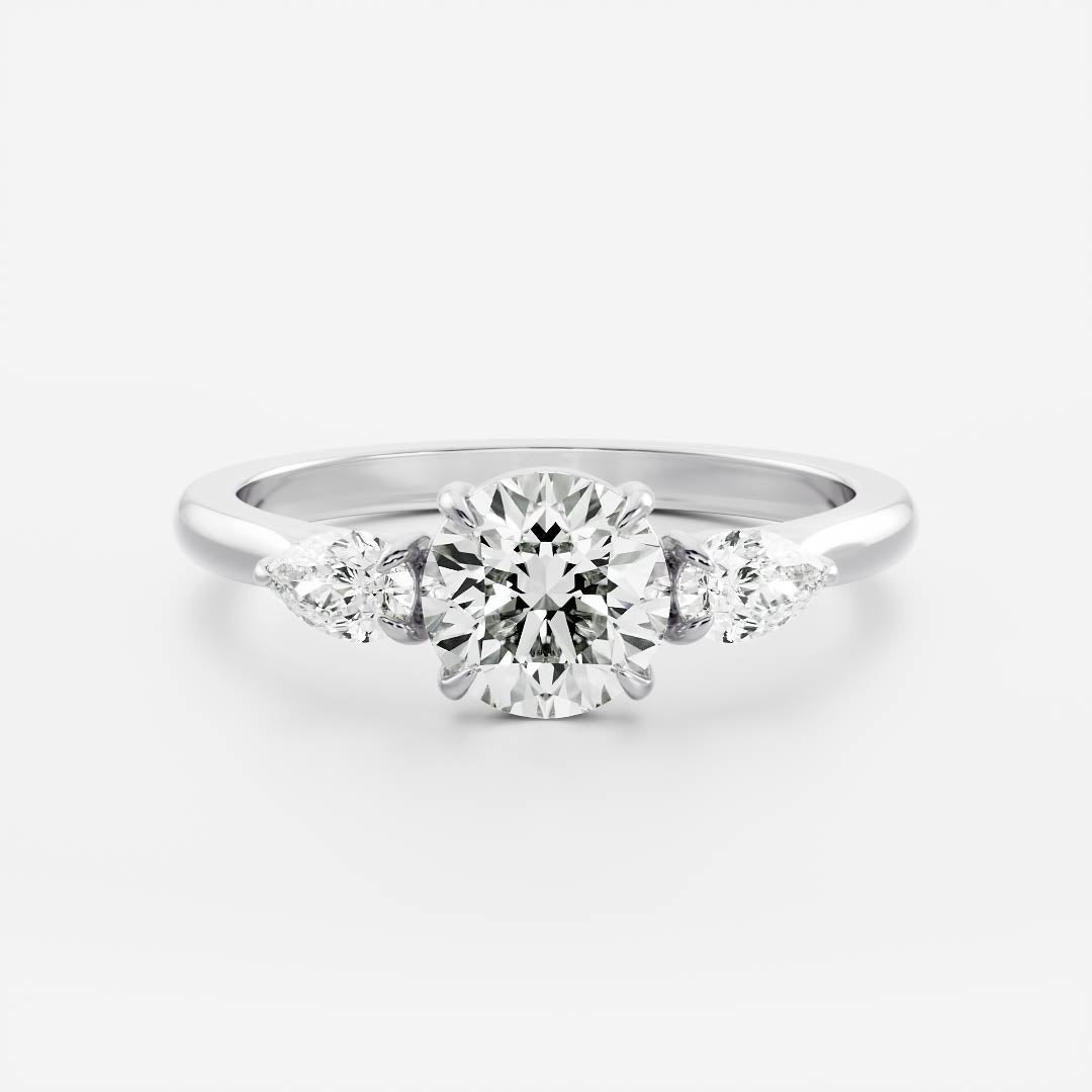 1.5 CT Round: Three Stone Lab Grown Diamond