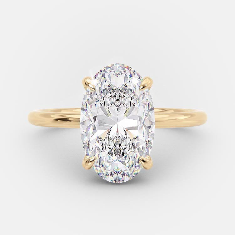 4.0 CT Oval Cut Solitaire Style Moissanite Engagement Ring