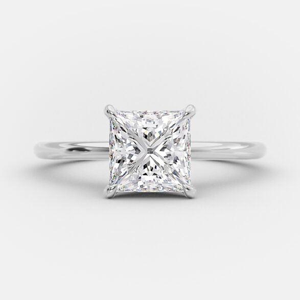 1.35 CT Princess Cut Solitaire Moissanite Engagement Ring