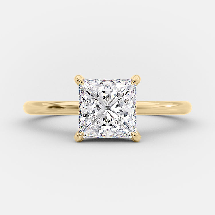 1.35 CT Princess Cut Solitaire Moissanite Engagement Ring