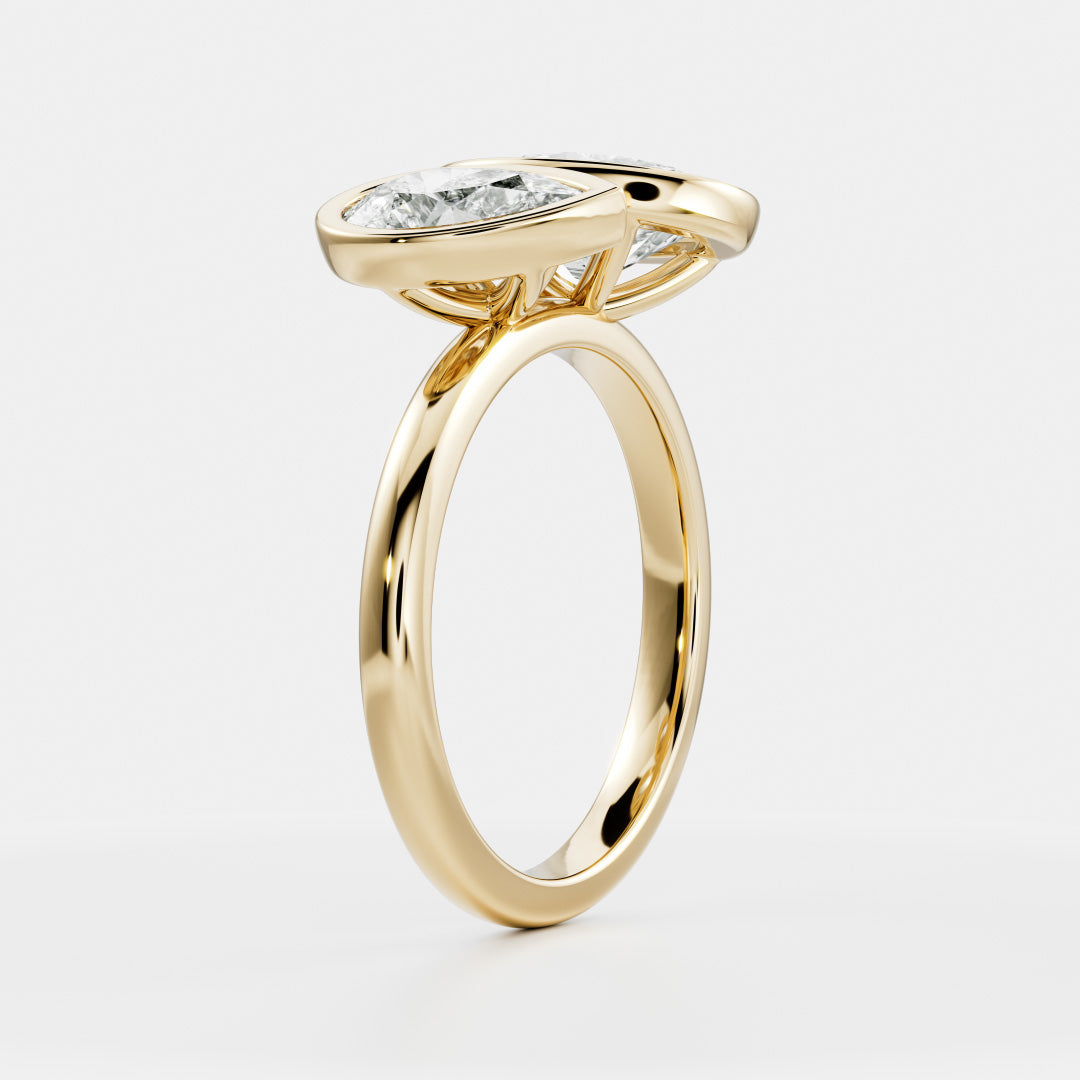 3 CT Pear & Oval: Bezel Toi Et Moi Lab Grown Diamond