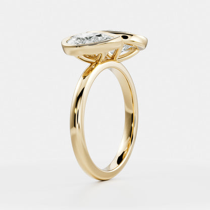 3 CT Pear & Oval: Bezel Toi Et Moi Lab Grown Diamond