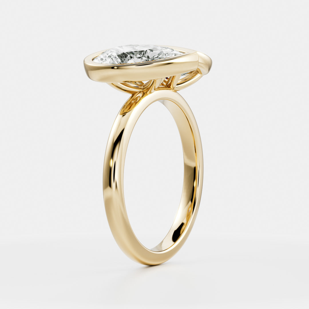 2.5 CT Elongated Cushion & Pear: Bezel Toi Et Moi Lab Grown Diamond