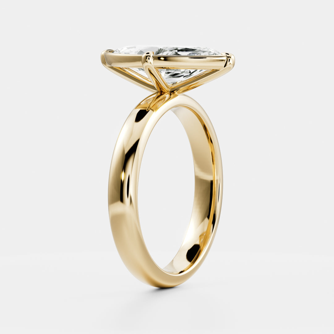 2.5 CT Marquise: Pronged Bezel Lab Grown Diamond Engagement Ring
