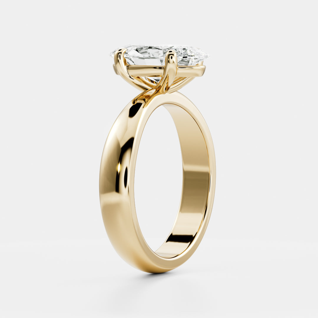 2.5 CT Moval: Chunky Solitaire Lab Grown Diamond Engagement Ring