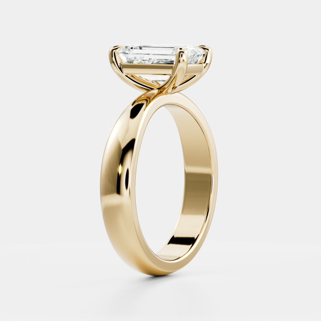 Emerald: Tapered Solitaire Lab Grown Diamond