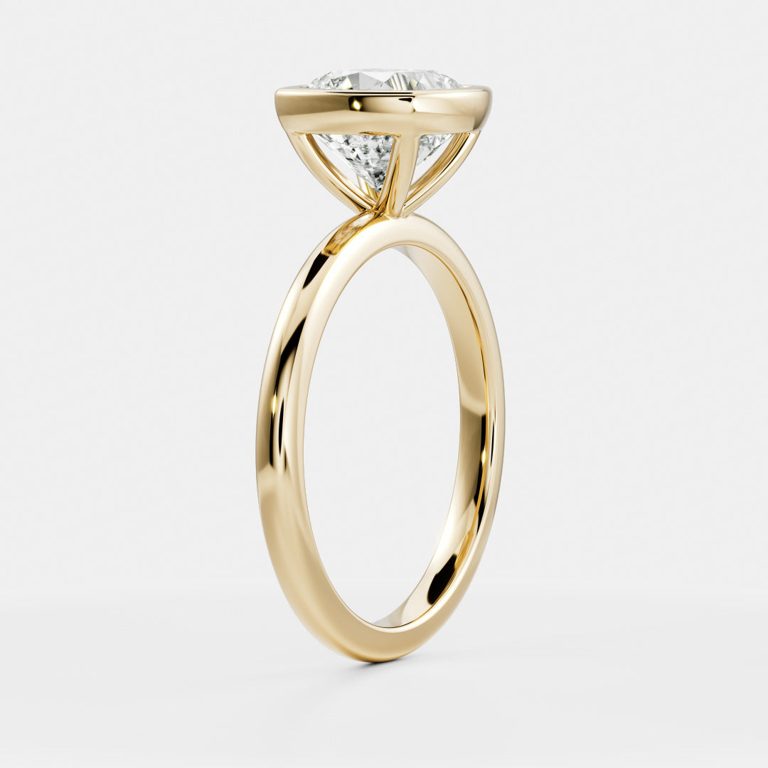 Cushion: Bezel Solitaire Lab Grown Diamond
