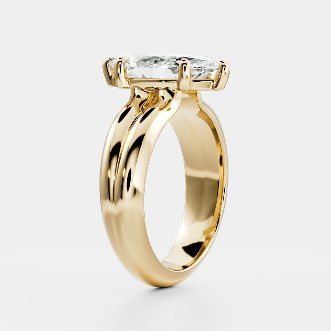 Marquise: Double Band Solitaire Lab Grown Diamond
