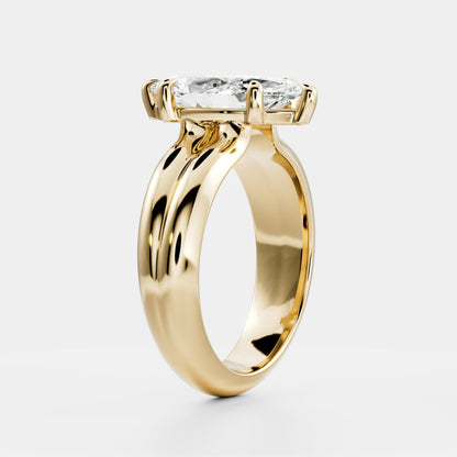 Marquise: Double Band Solitaire Lab Grown Diamond