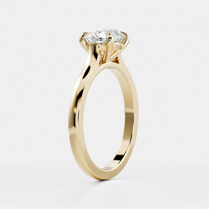 East-West Oval: Cathedral Solitaire Lab Grown Diamond