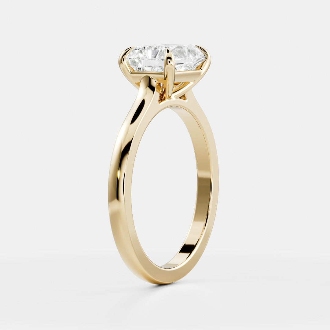 East-West Radiant: Cathedral Solitaire Lab Grown Diamond