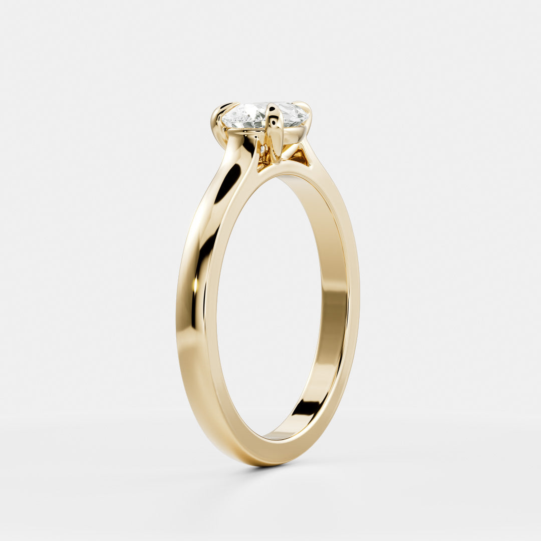 East-West Pear: Cathedral Solitaire Lab Grown Diamond