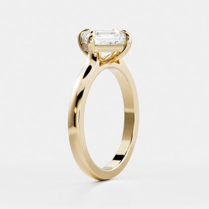 2 CT East-West Asscher: Cathedral Solitaire Lab Grown Diamond Engagement Ring