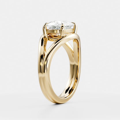 East-West Elongated Cushion: Split Shank Lab Grown Diamond
