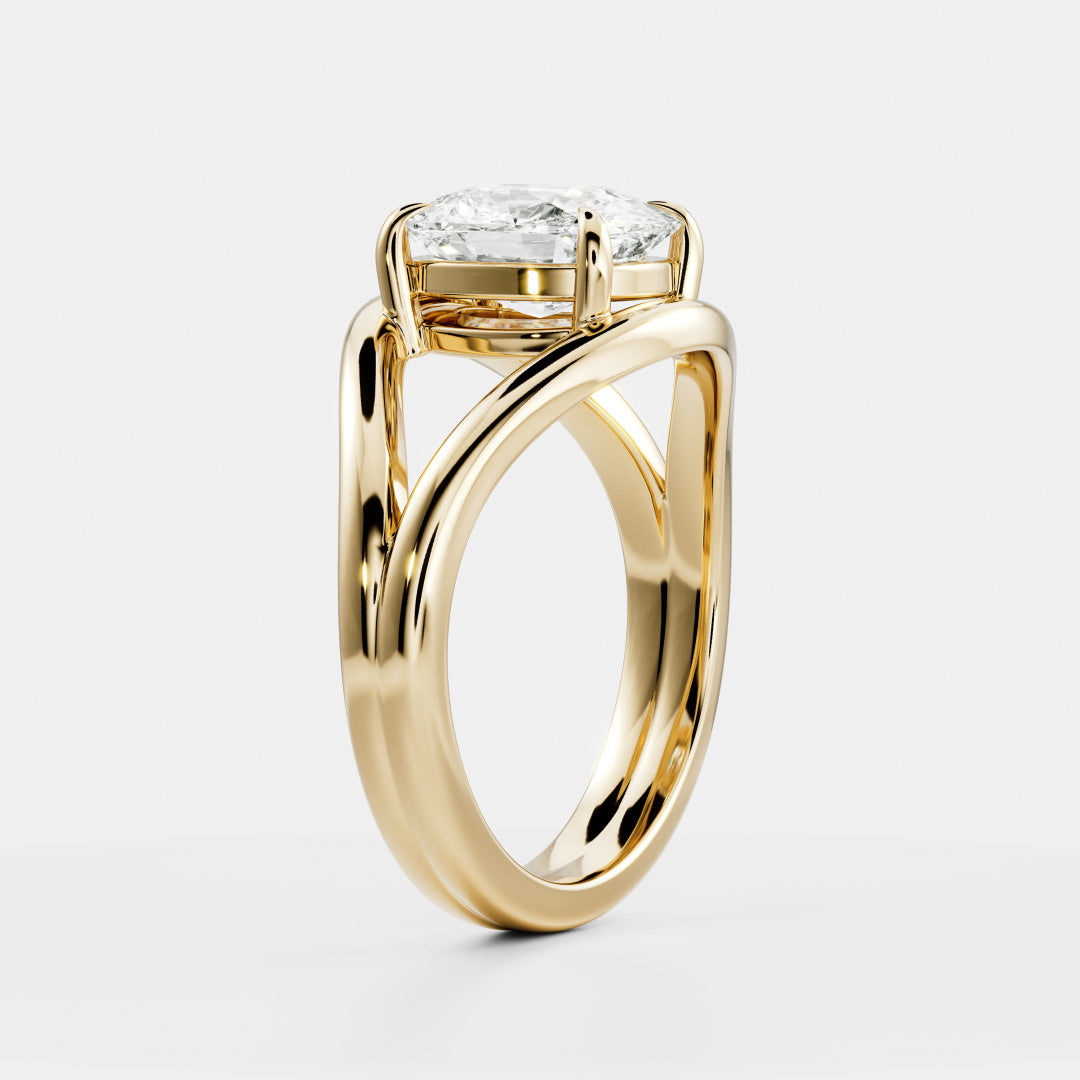 2 CT Elongated Cushion: Split Shank Lab Grown Diamond
