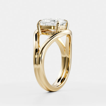 2 CT Elongated Cushion: Split Shank Lab Grown Diamond