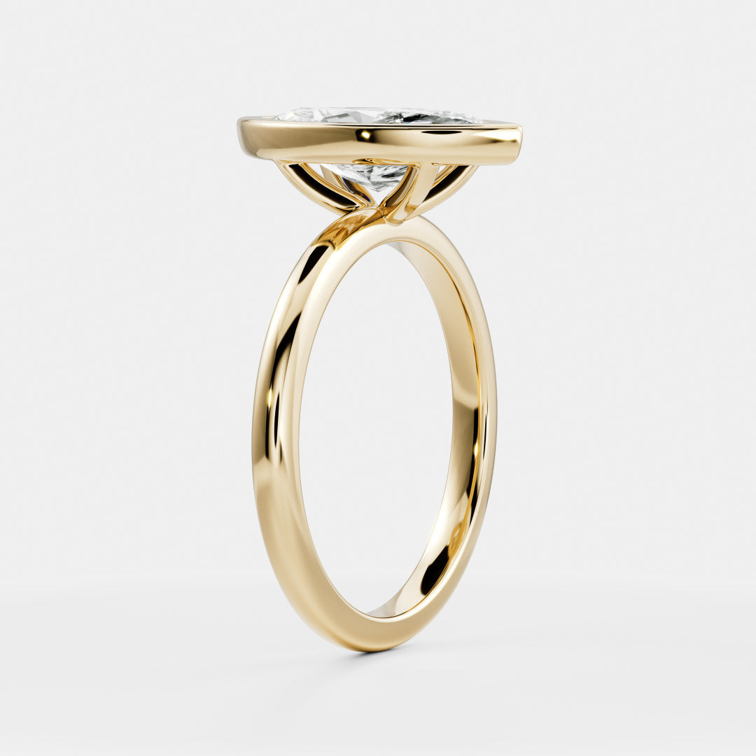 2 CT Marquise: Bezel Lab Grown Diamond Engagement Ring