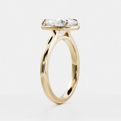 2.5 CT Elongated Cushion: Pronged Bezel Lab Grown Diamond
