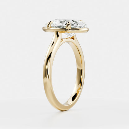 2.5 CT Pear: Pronged Bezel Lab Grown Diamond Engagement Ring