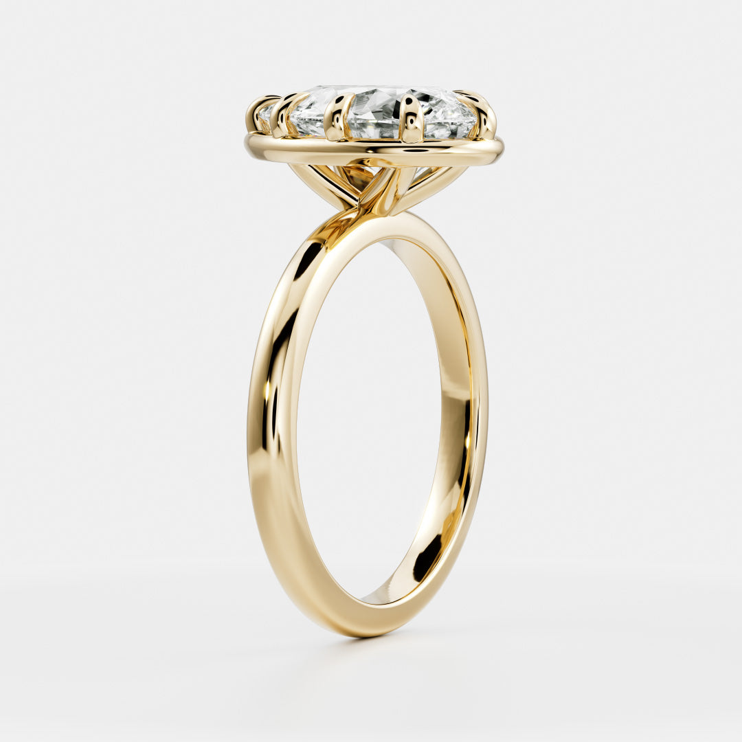 2 CT Pear: Pronged Bezel Lab Grown Diamond Engagement Ring