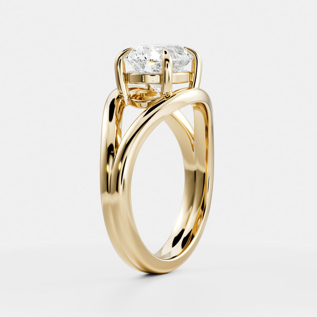2 CT East-West Oval: Split Shank Lab Grown Diamond