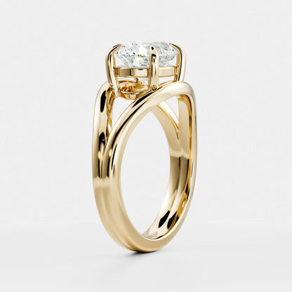 2 CT East-West Oval: Split Shank Lab Grown Diamond