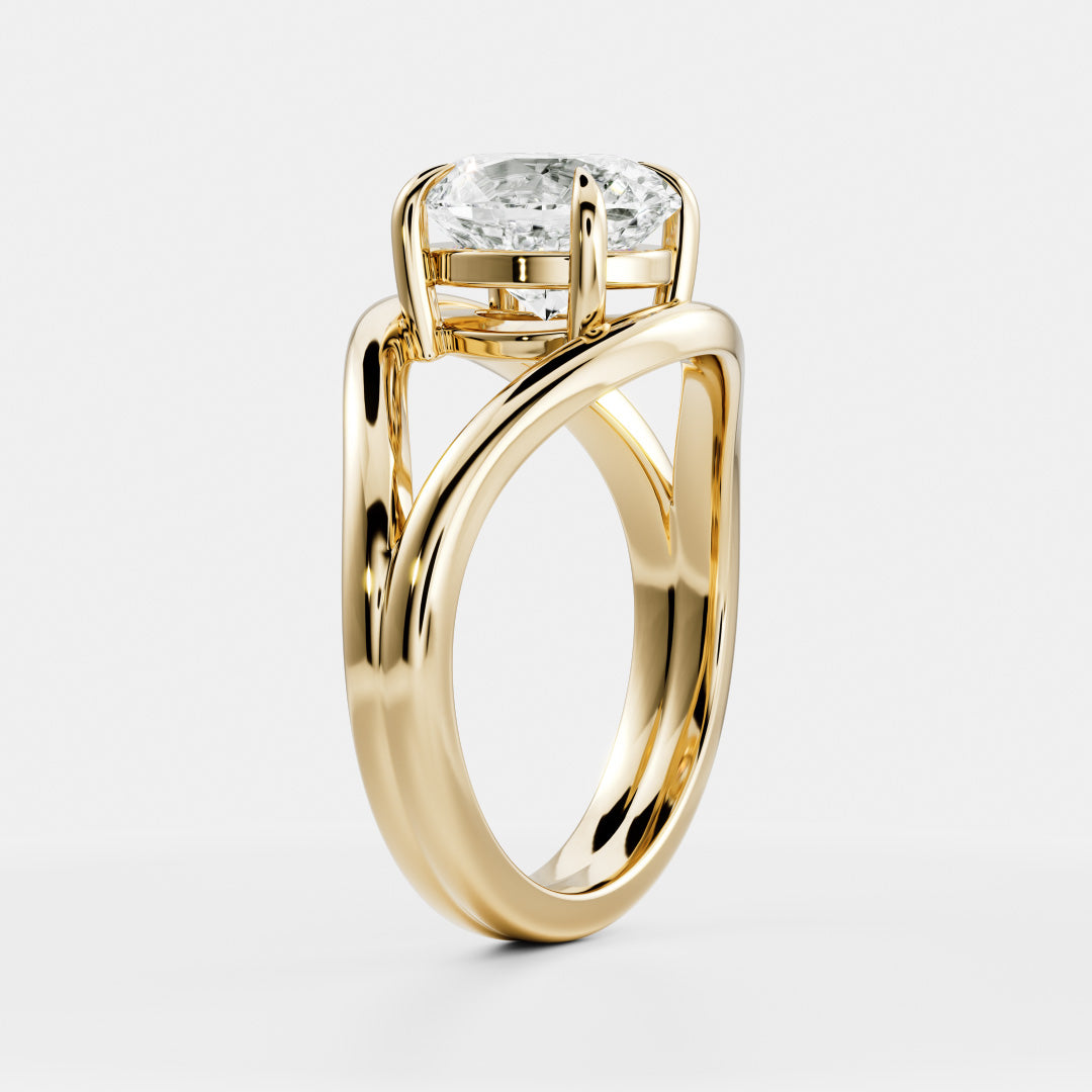 2 CT Oval: Split Shank Lab Grown Diamond Engagement Ring