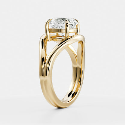 2 CT Oval: Split Shank Lab Grown Diamond Engagement Ring