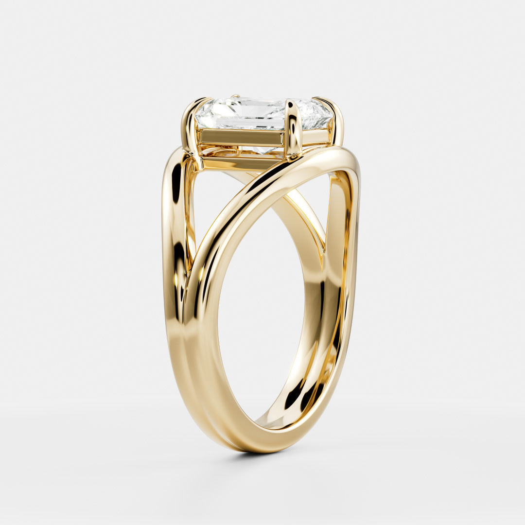 2 CT Radiant: Split Shank Lab Grown Diamond