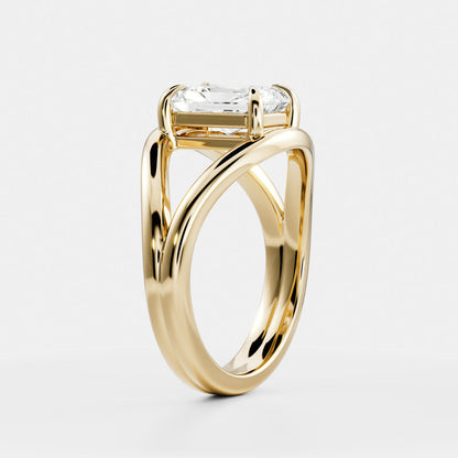 2 CT Radiant: Split Shank Lab Grown Diamond