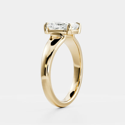 Elongated Cushion: Taper Solitaire Lab Grown Diamond