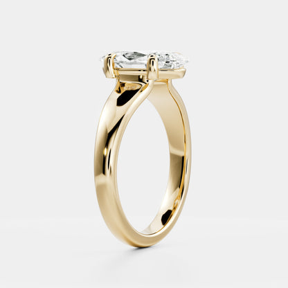 2.5 CT Moval: Chunky Solitaire Lab Grown Diamond Engagement Ring