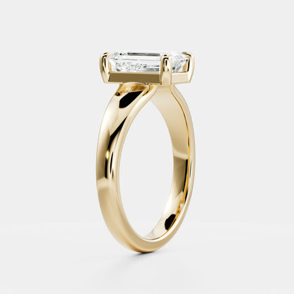 1.5 CT Emerald: Chunky Solitaire Lab Grown Diamond Engagement Ring