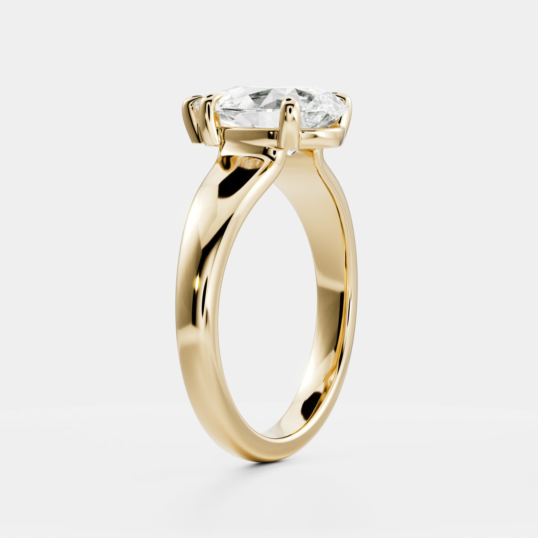 1.5 CT Pear: Chunky Solitaire Lab Grown Diamond Engagement Ring