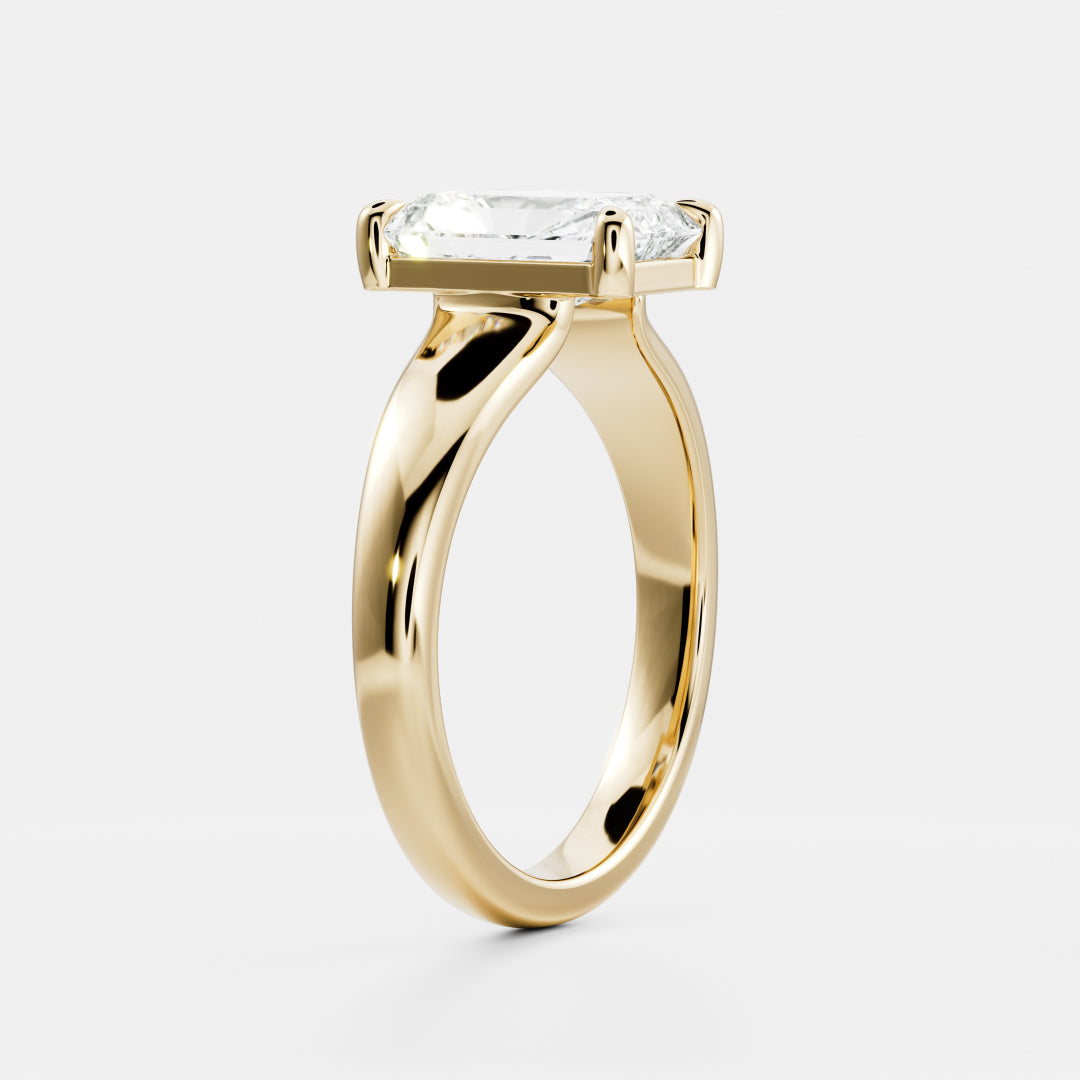 1.5 CT Radiant: Chunky Solitaire Lab Grown Diamond Engagement Ring