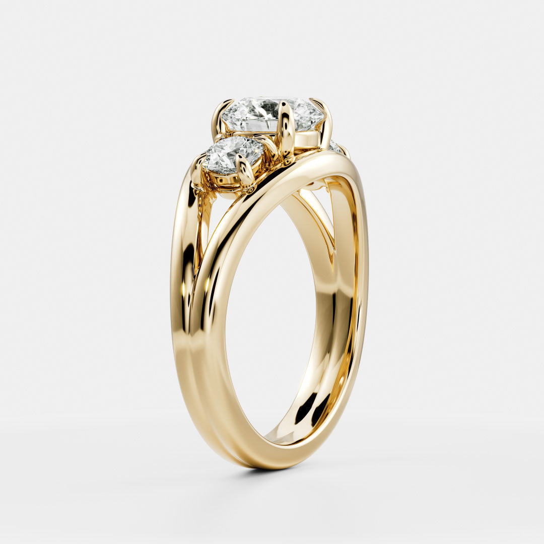 2.0 CT Round Split Shank Lab Grown Diamond Engagement Ring
