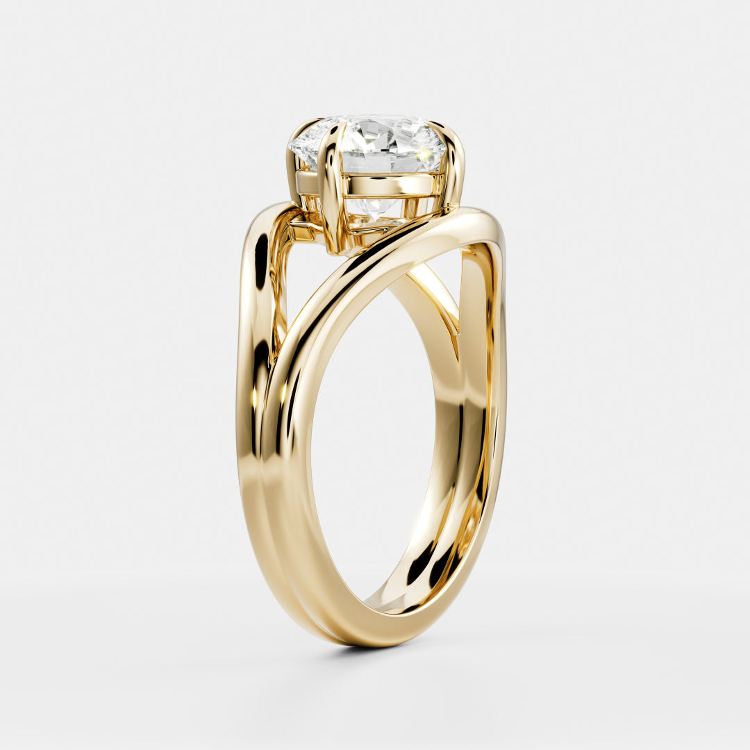 East-West Round: Split Shank Lab Grown Diamond