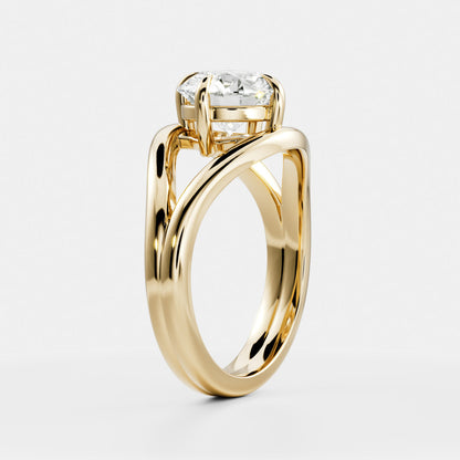 East-West Round: Split Shank Lab Grown Diamond