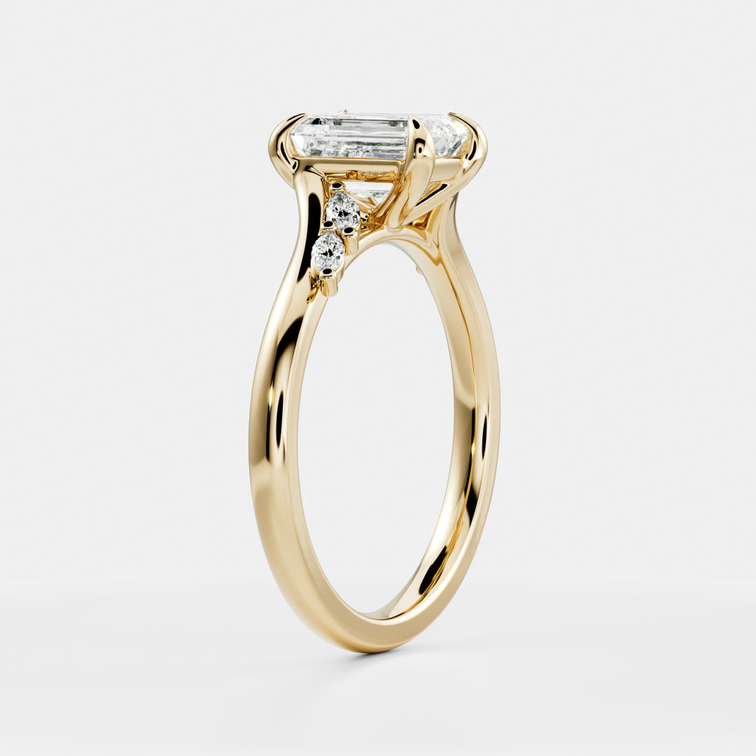 Emerald: Pave Lab Grown Diamond