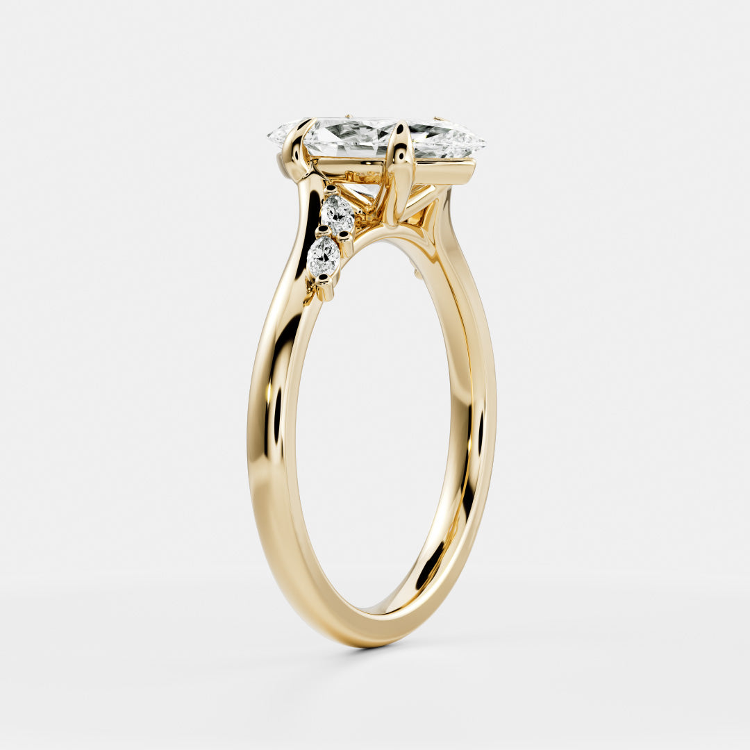 Marquise: Pave Lab Grown Diamond Engagement Ring