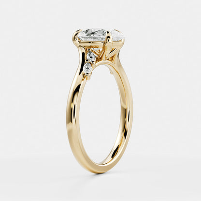 2 CT Pear: Pave Lab Grown Diamond Engagement Ring