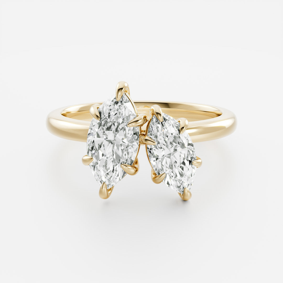 2 CT Marquise: Toi Et Moi Lab Grown Diamond Engagement Ring