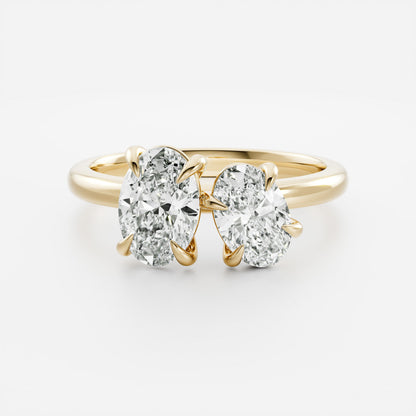 2 CT Oval: Toi Et Moi Lab Grown Diamond Engagement Ring