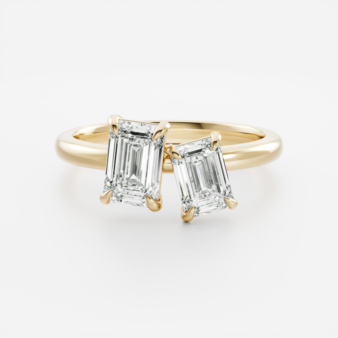 2 CT Emerald: Toi Et Moi Lab Grown Diamond