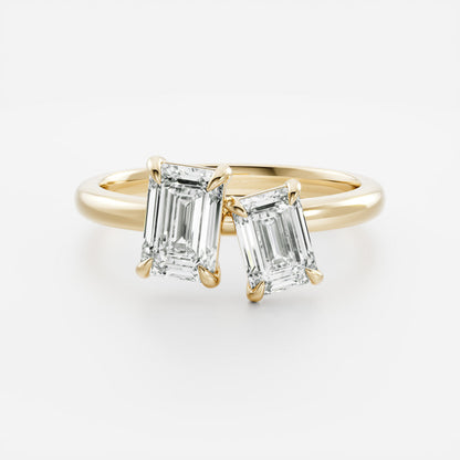 2 CT Emerald: Toi Et Moi Lab Grown Diamond