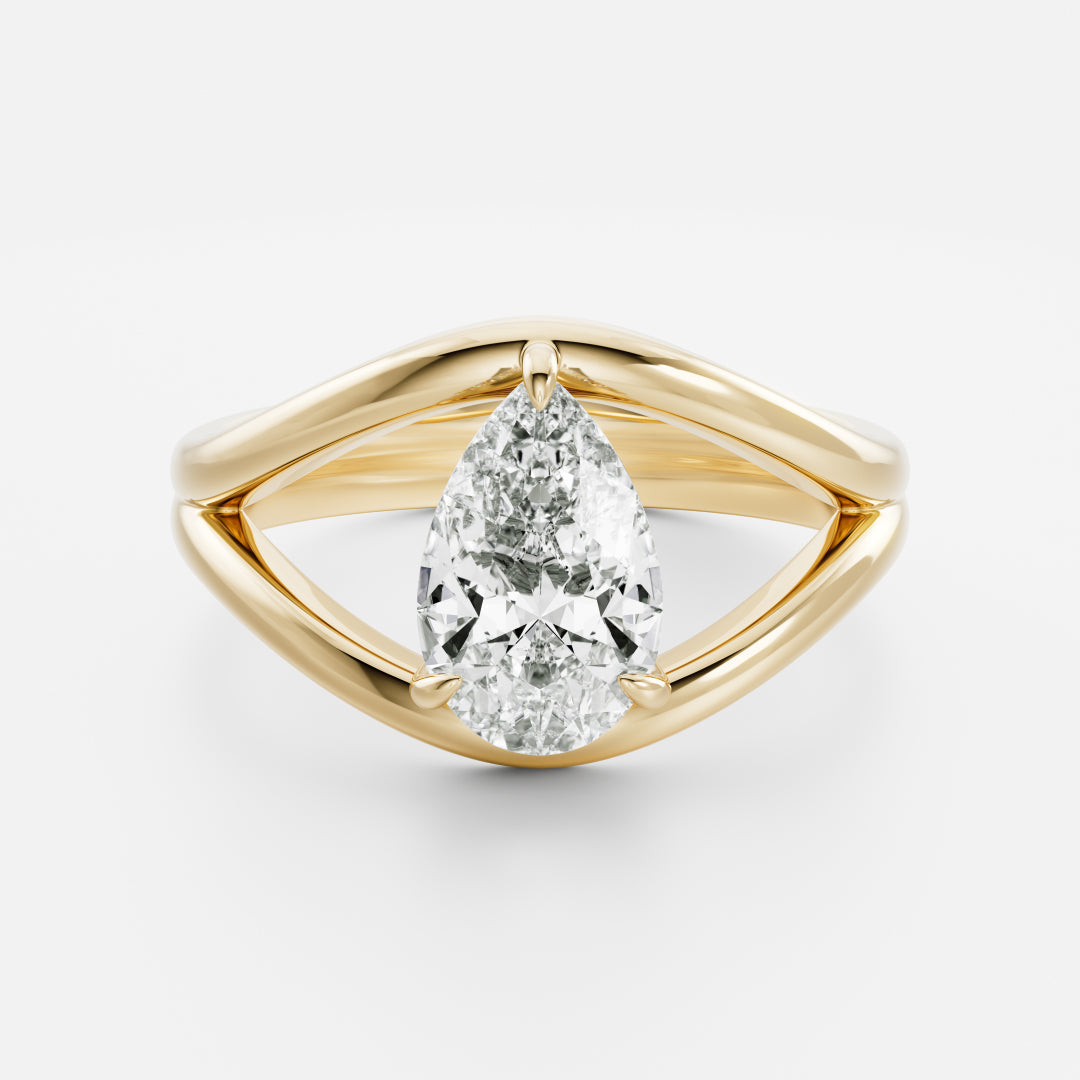2 CT Pear: Split Shank Lab Grown Diamond