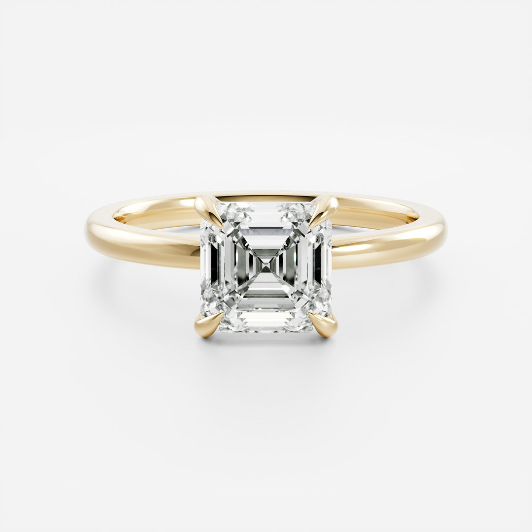 Asscher: Solitaire Lab Grown Diaond Engagement Ring