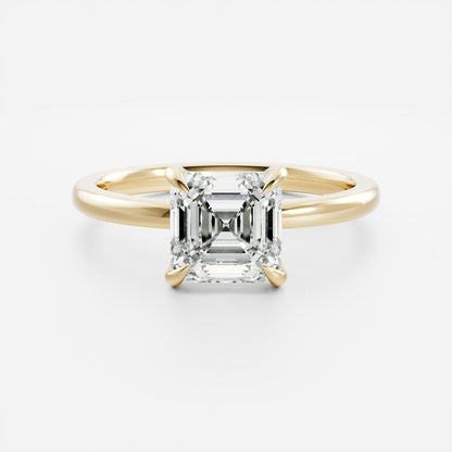 Asscher: Solitaire Lab Grown Diaond Engagement Ring